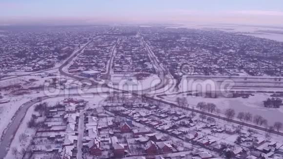 雪城空中摄影冰霜视频的预览图