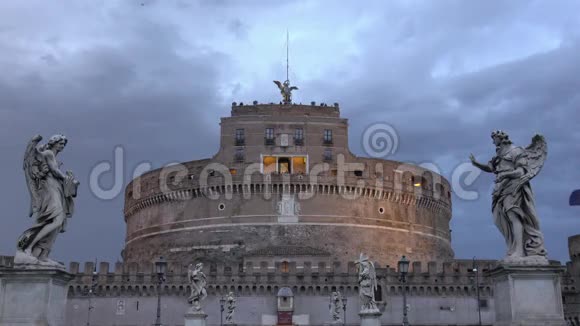 罗马的天使城堡被称为城堡圣安杰洛的哈德良陵墓视频的预览图