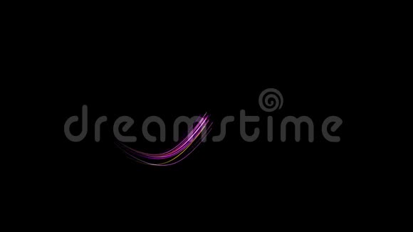在许多线条的黑色背景上出现了发光的紫色无限符号视频的预览图
