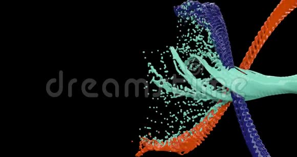 幻想三维海报与三喷液体抽象的流体背景抽象墨水背景颜色纹理时髦的视频的预览图