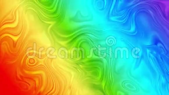 彩色彩虹抽象有光泽的液体波浪视频动画视频的预览图