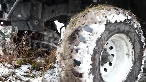 111016俄罗斯新西伯利亚萨莱尔鲁比洛沃一辆大吉普车上面覆盖着大量的宽科尔斯克变形虫视频的预览图