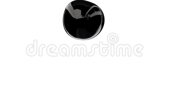 黑色的元宝现实的黑色元器的概念设计抽象背景液体飞溅气泡运动效应视频的预览图