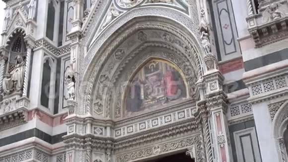 多摩大教堂圣玛丽亚德尔菲奥雷建筑细节4K视频的预览图