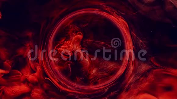 水墨漩涡生肖占星术红色闪光烟视频的预览图