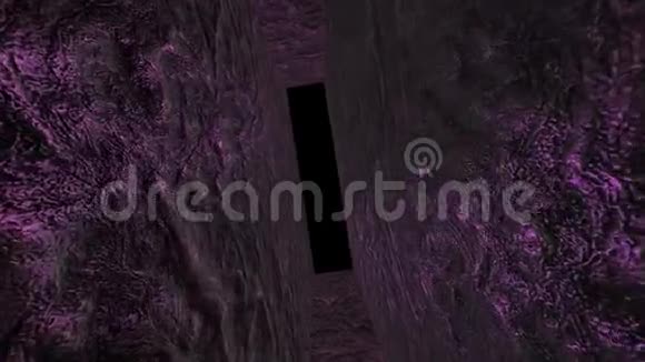 创意未来派grunge肮脏地面和墙壁紫色隧道3D渲染视频的预览图