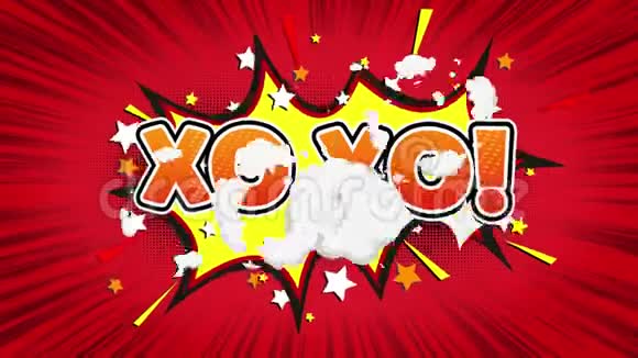 XOXO文字流行艺术风格漫画表达视频的预览图