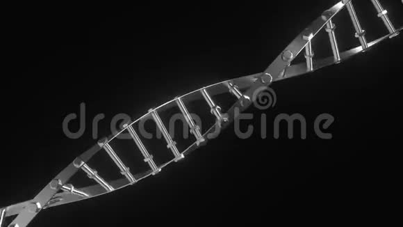 由金属螺栓和螺母组成的概念DNA分子模型循环三维动画视频的预览图