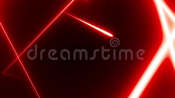 霓虹三角隧道抽象运动背景三角形由五颜六色的红线和摄像机组成视频的预览图