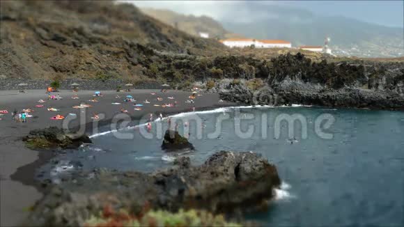 拉帕尔马岛的海滩倾斜移位效应时光流逝视频的预览图