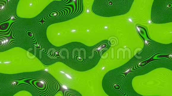 波浪绿色背景下的黑色曲线动画三维渲染视频的预览图