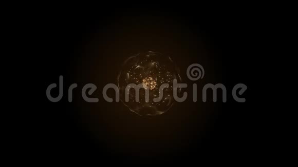 金星粒子在黑色背景上爆炸和旋转视频的预览图
