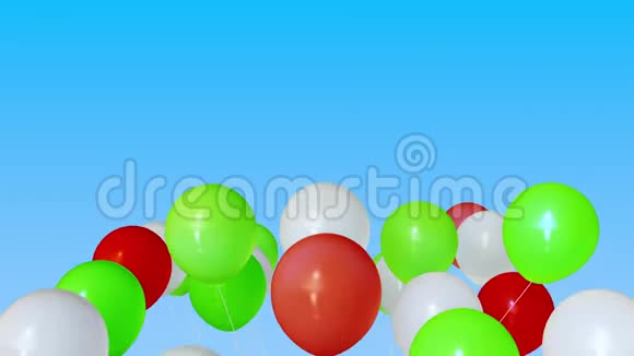 做了一堆红绿白氦气球3D动动画视频的预览图