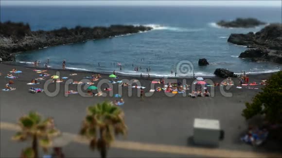 拉帕尔马岛的海滩倾斜移位效应时光流逝视频的预览图