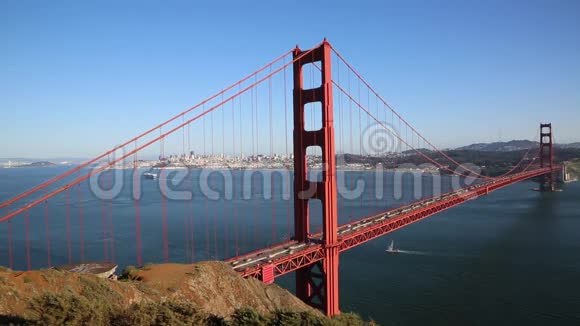 金门大桥后面的旧金山景观视频的预览图