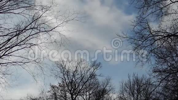 白云穿过明亮的蓝天视频的预览图