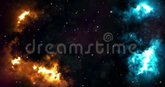 奇妙的空间场景恒星和宇宙尘埃的运动视频的预览图
