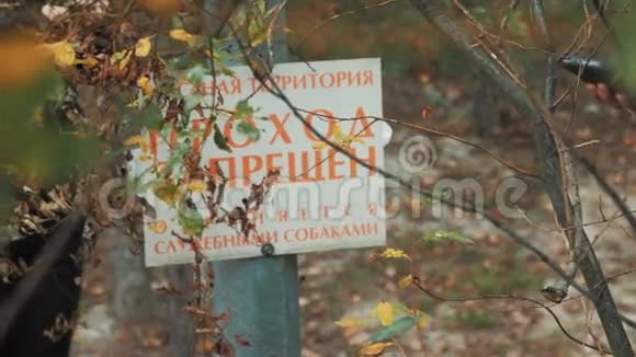 森林俄罗斯橙色文字禁止标示危险危险视频的预览图