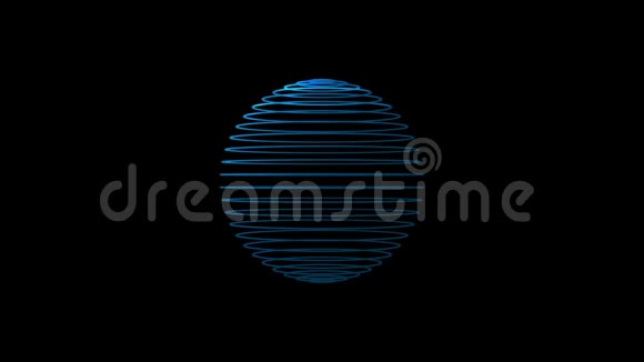 黑色背景上彩色球形结构动画视频的预览图