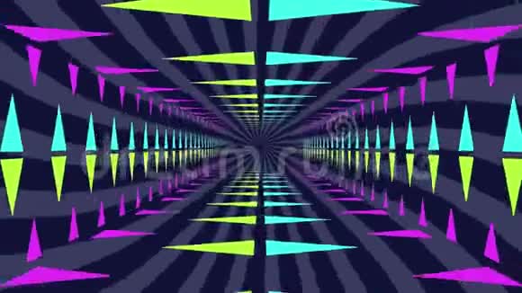 霓虹灯点亮移动隧道视频的预览图