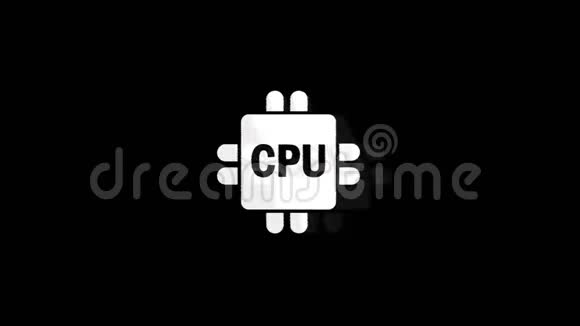 电脑数字CPU图标复古抽搐坏信号动画视频的预览图