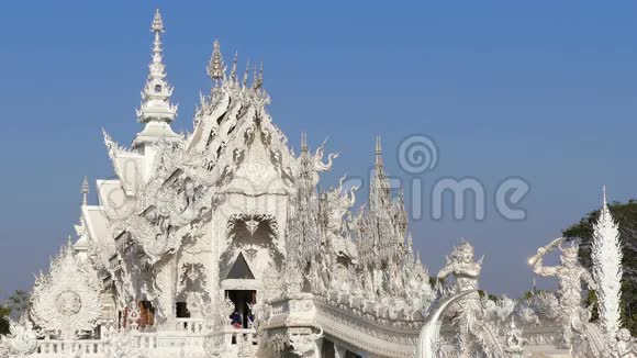 泰国清莱佛教白庙入口4k视频的预览图