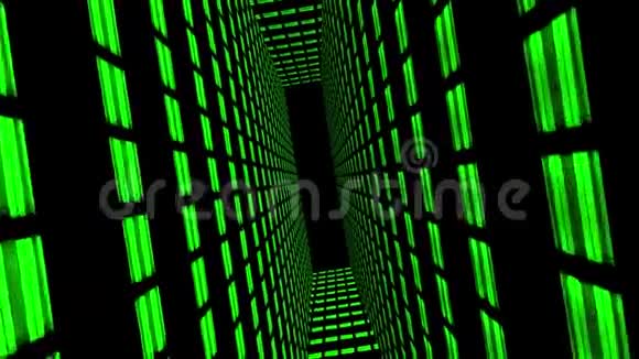 绿色中心房机架3D渲染网络数据库超级计算机连接联网视频的预览图