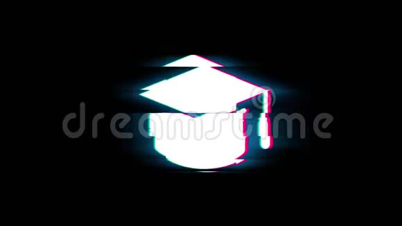 教育毕业帽大学帽子象征的魔法复古动画视频的预览图