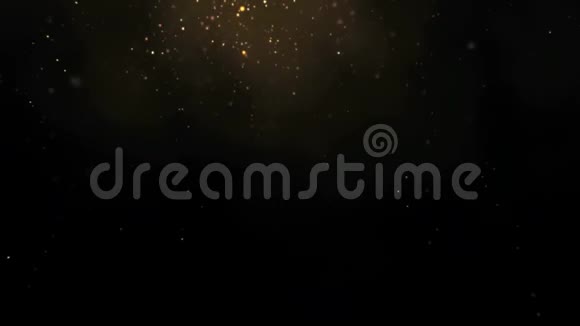 黑色背景上的动画金色尘埃粒子视频的预览图