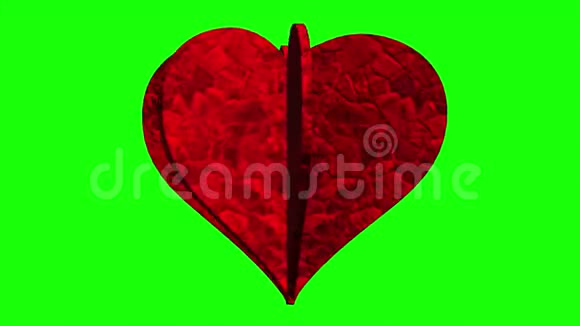 缠绕心3D渲染概念爱情的象征情人节的红色浪漫视频的预览图