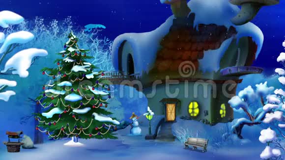 神奇的圣诞夜新年场景视频的预览图