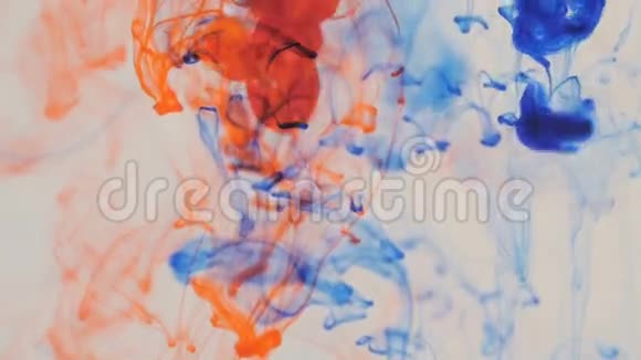 白色背景上的彩色墨水爆炸视频的预览图