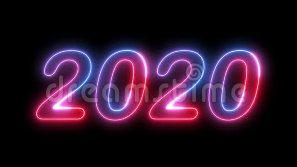 2020年霓虹灯刻字动画视频的预览图