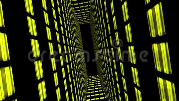 黄色中心房间机架3D渲染网络数据库超级计算机连接联网视频的预览图