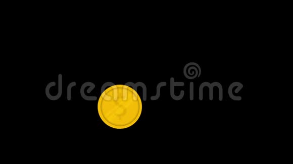 带有美元形象的金币落在黑色背景上运动图形视频的预览图