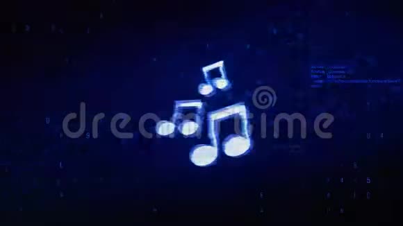 音乐歌曲和弦符号数字像素噪声误差动画视频的预览图