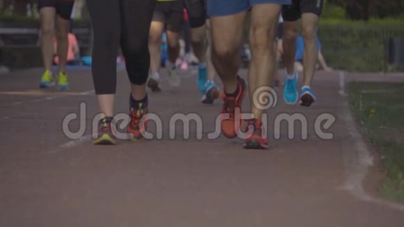 一群马拉松选手跑视频的预览图