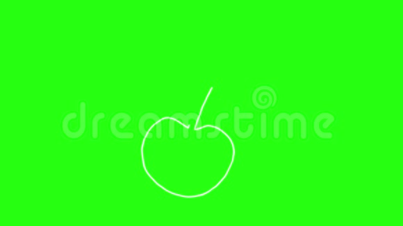 樱桃图标手绘卡通动画涂鸦在绿色屏幕视频的预览图