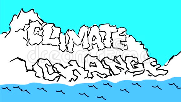 气候变化冰山融化延时2D动画视频的预览图