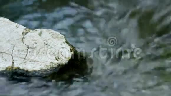 水流中岩石的极端封闭视频的预览图