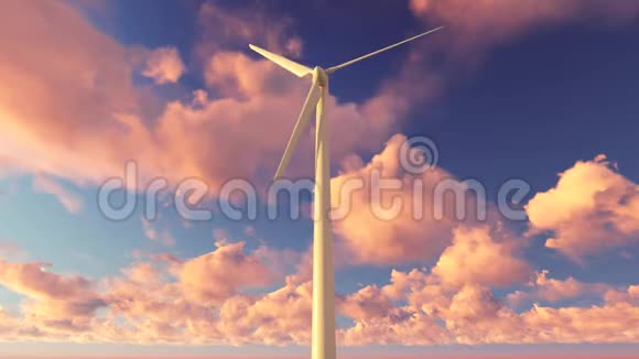 夕阳中的风车视频的预览图