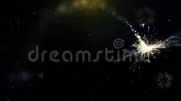 巴哈九尖星巴哈主义图标上的金粒子烟花展示视频的预览图