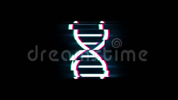 闪烁复古动画上的DNA螺旋符号视频的预览图