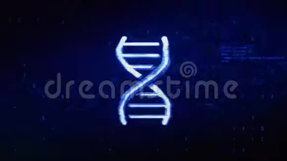 DNA螺旋符号数字像素噪声误差动画视频的预览图