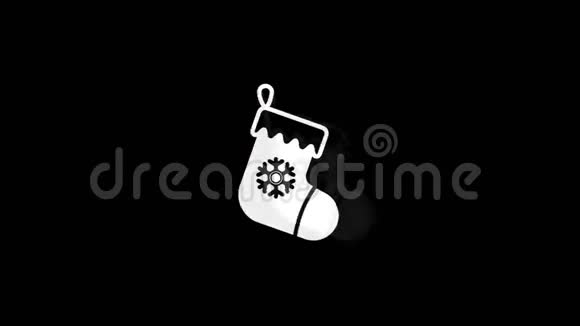 圣诞股票象形文字袜子图标老式抽动坏信号动画视频的预览图