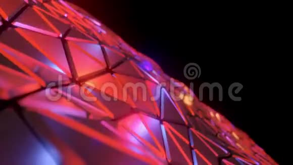 抽象红三角几何曲面摆幅背景动画3D渲染视频的预览图