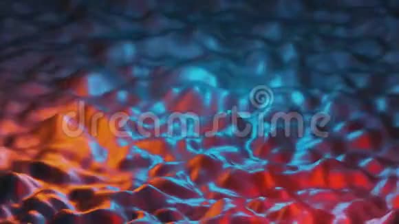 抽象流体橙红蓝运动背景波3D绘制视频的预览图