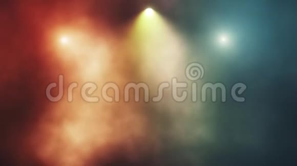 彩色舞台灯光和烟雾VJ循环运动背景视频的预览图