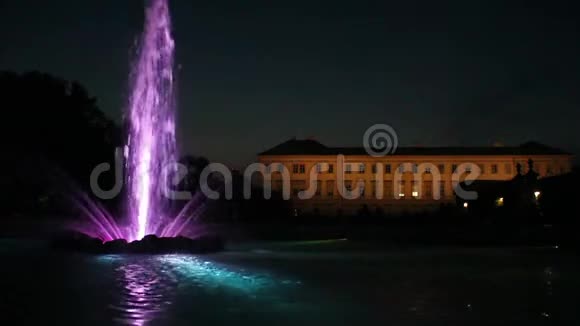 奥地利萨尔茨堡米拉贝尔宫五颜六色的喷泉2017年视频的预览图