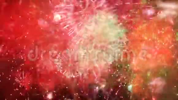 新年快乐五彩缤纷的烟花视频的预览图